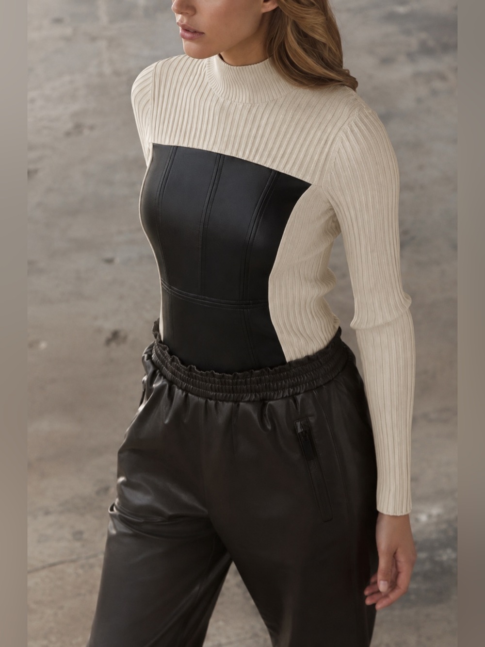 ALP N ROCK Clara Ribbed Sweater in Ivory M